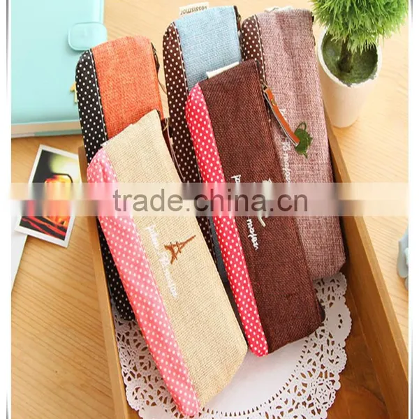 Assorted Color Cute Handmade Cotton Pencil Case For Girls photo-2