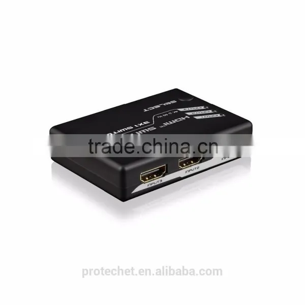 3 Port HDMI Switch 3x1 Hdmi Switcher 3 in 1 Out Support 4kx2k 1080p 3D for Hot Video Player photo-4