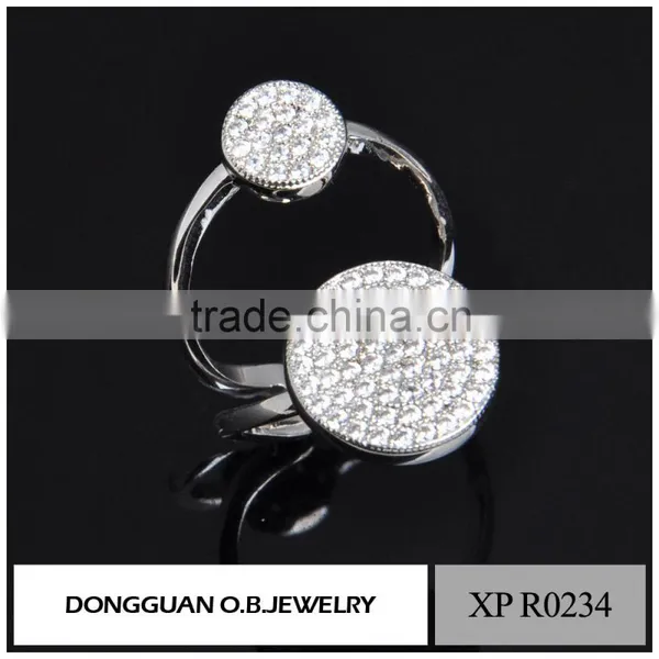 Popular 925 Sterling Silver Ring Wedding Adjustable Ring Plated White Gold photo-5