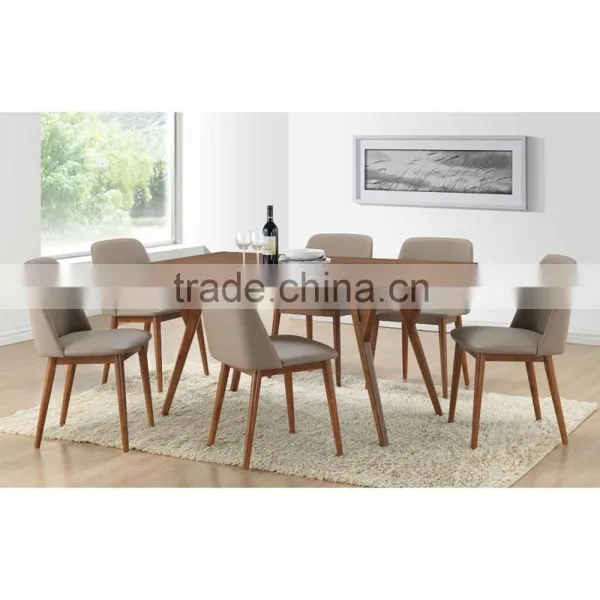 Luxury Top Grain Leather Wood Furniture Dining Chair photo-6