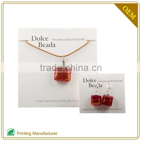 Custom Printed Folded Necklace Hanging Card Holder With Logo Print photo-3