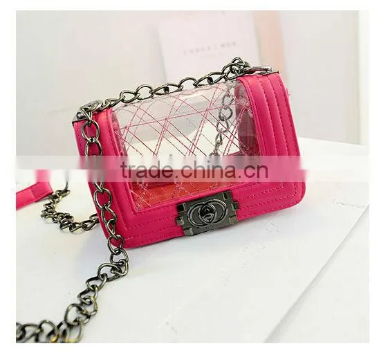 New Fashion Metal Chain for Handbag Brand Transparent Lady Shoulder Bag