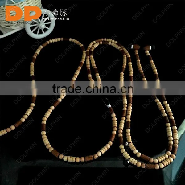High Quality Unique Design Beads Wooden Earphones With Microphone Necklace Earphone Necklace Earphone photo-4