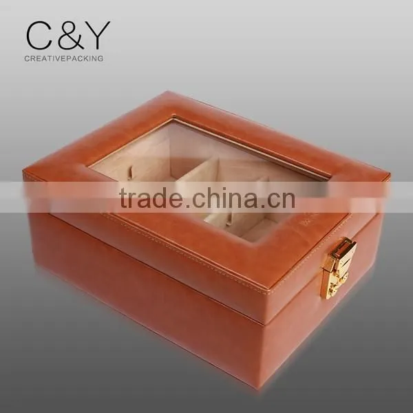 Hot Sale Brown PU Leather Spectacle Storage Case photo-2