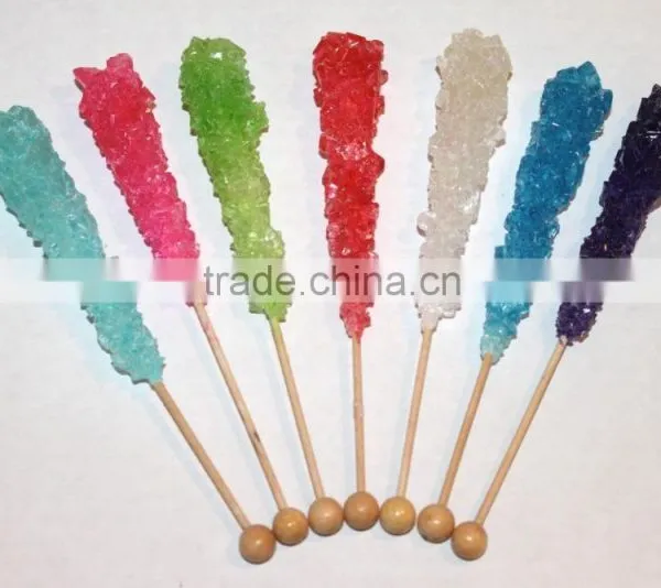 Hard Candy Rock Lollipop for Tea Coffee , Crystal Lollipop Swizzle Sticks photo-3