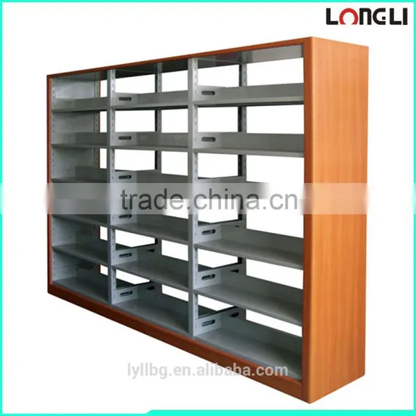 Double Sided Three Column Steel Library Book Shelf photo-2