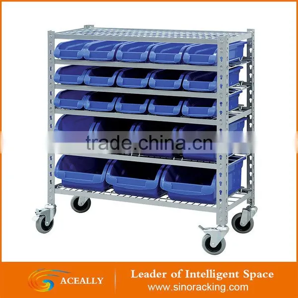 Chinese Supplier Rivet Mobile Rack With Wheels Bin Storage Cabinet photo-5