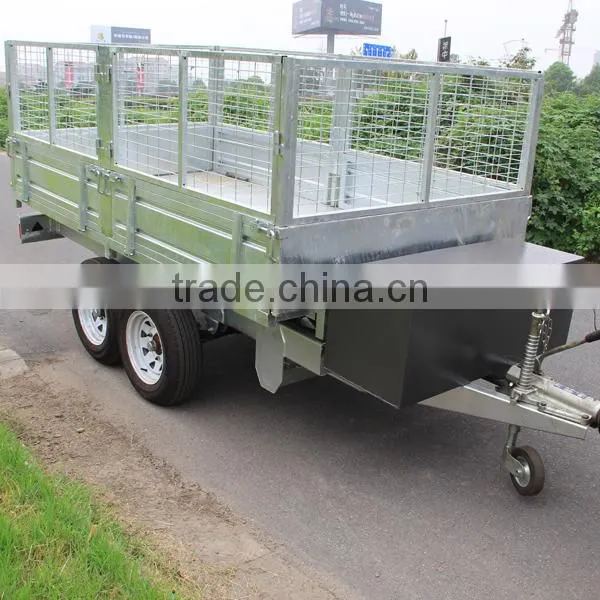 Hot Dipped Galvanized Hydraulic Tipper Box Trailer With 600mm Cage photo-2