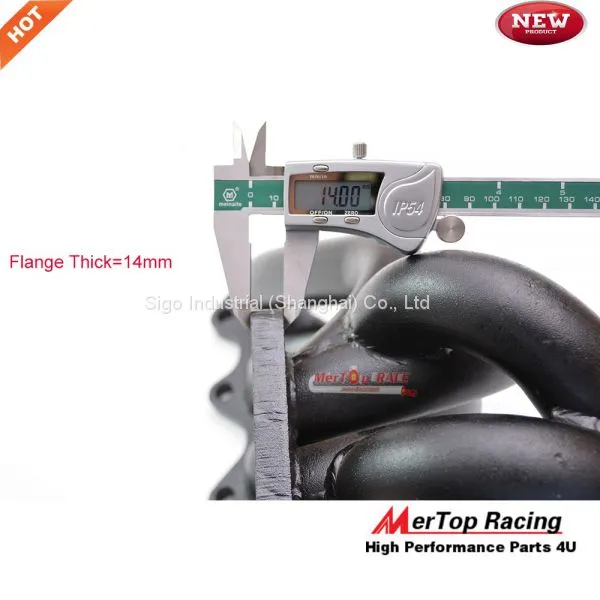Mertop 3mm Thick Black Coated T4 Divide Toyot* Supra 93-98 2JZ-GTE 2JZ Twin Turbo Manifold With 46mm Wastegate Flange photo-5