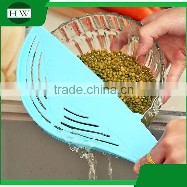 Multipurpose Plastic Whale Manual Fruit Vegetable Rice Sifter Wash Washing Basin Strainer Sieve photo-2