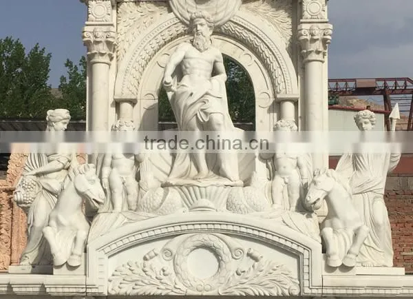 Freestanding White Marble Statue Double Decorative Fireplace Mantel photo-2