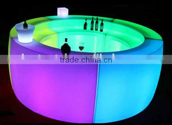 Illuminated Rechargeable Operated Color Change Led Round Bar Counter photo-6