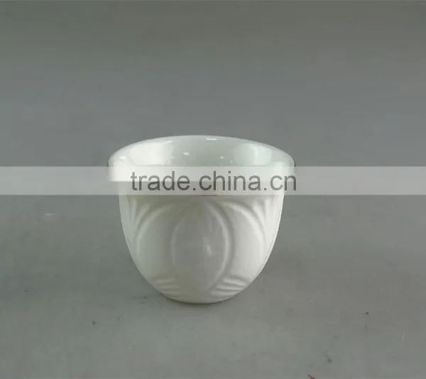 White Ceramic Tea Cup With Unique Embossing and Golden Line for Wholesale 12 Pcs per Set,with Color Box.good Quality photo-2