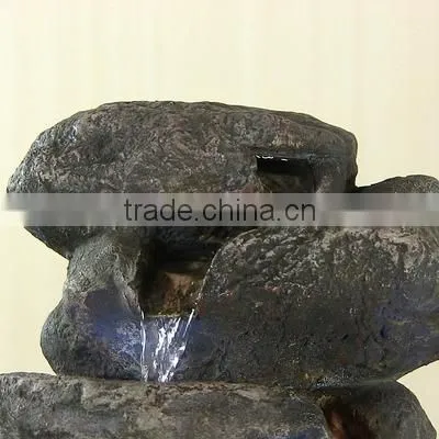 Stacked Rocks Tabletop Water Fountain With LED Lights photo-3