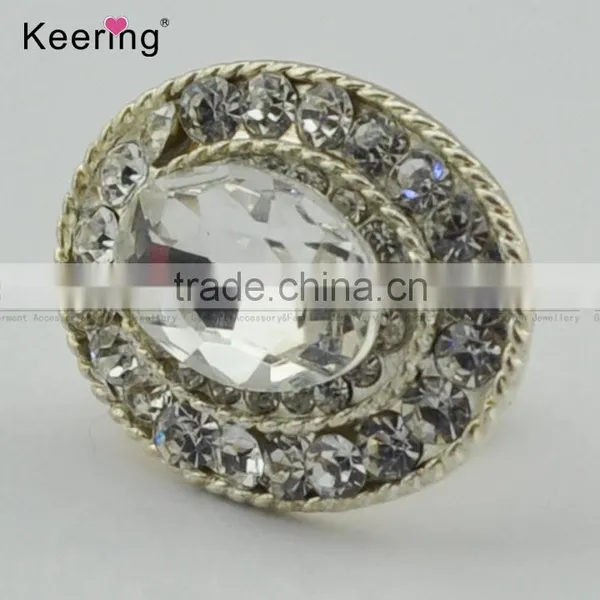 Keering-made Vogue Oval Rhinestone Alloy Button for Shirts WBK-1466 photo-4