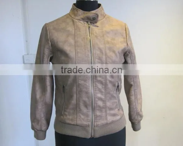 Pu Leather Jacket Design Ladies pu Leather Material