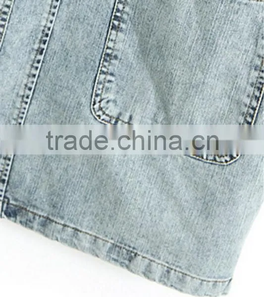 2015 Summer Sleeveless Women's Clothing Garment Apparel Direct Factory OEM/ODM Manufacturing Modern Design Blouse in Jean photo-3