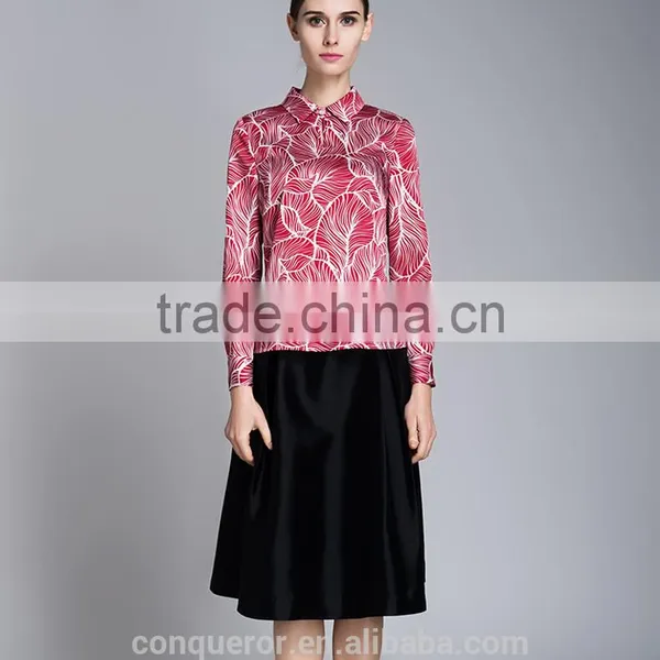 Spring-Summer Season Ladies Length Sleeve Printing Shirt Blouse photo-2