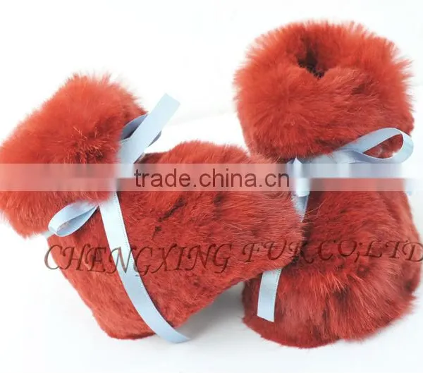 CX-SHOES-07C European Genuine Rabbit Fur Baby Shoes photo-5