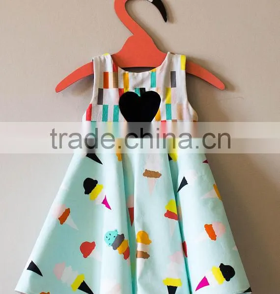 Latest Fashion Designs Pictures With Printed Icing Cream Sun Girl Dress photo-2