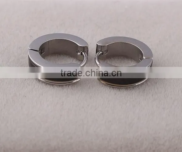 Hot Sale Stainless Steel Black Hoop Earrings for Girl photo-2
