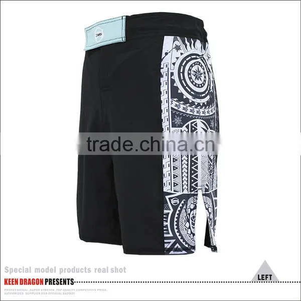 100% Polyester Training Wear Stretch Side Panel Mens Fight Mma Shorts photo-3