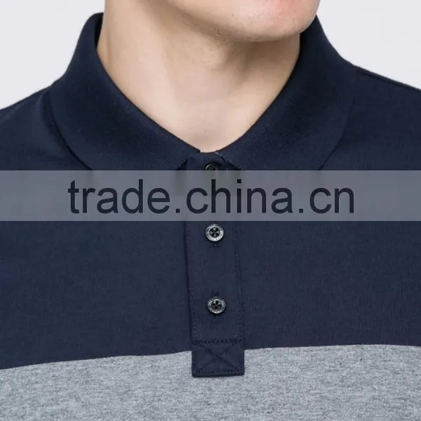 Wholesale Colorfast Combed Cotton Pique Ribbed Collar and Cuff Golf Matching Color Polo T-shirt Color Matching For Men photo-3