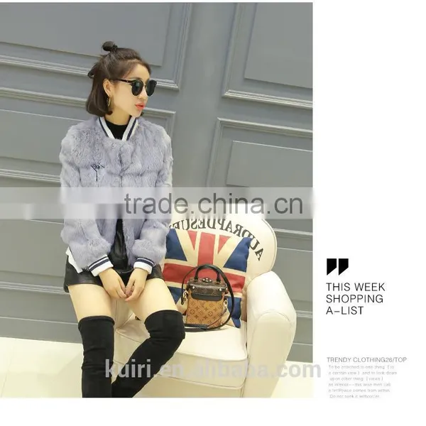 Real Fur Coat For Women Rabbit Fur Baseball Uniform Winter Short Jacket Thick Warm Casual Loose Outwear Genuine Fur Coat Female photo-2