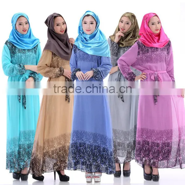 Hot Sales Indonesia, Malaysia Women Long Sleeve Muslim Evening Dress