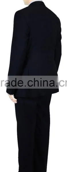 NAAMS MEN'S WOOL 2 BUTTON 2 VENT SLIM FIT SUIT JACKET FLAT FRONT PANT NAVY photo-3
