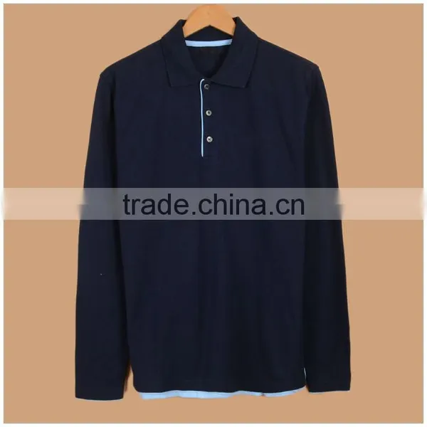 Factory Wholesale Custom Collar High Quality Mens Long Sleeve Polo Shirts photo-5