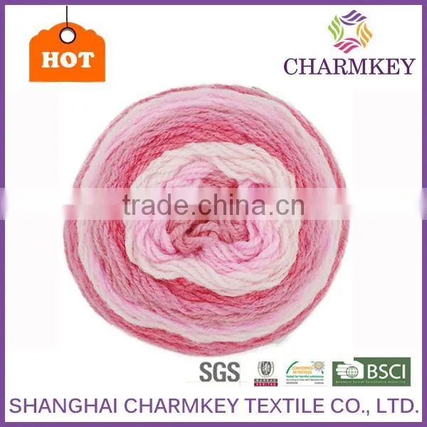 Charmkey 2017 Newest Beautiful Cake Yarn Colorful Hair Wool Acrylic Yarn Good Price Crochet Fancy Knitting Yarn photo-2