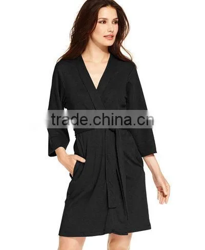 Fancy Cheap Womens Modal Black Bridal Bath Spa Robes photo-2