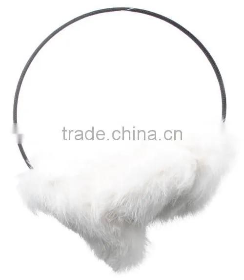 YR853 Fashion Real Rabbit Fur Headwear Ear Muffs photo-3
