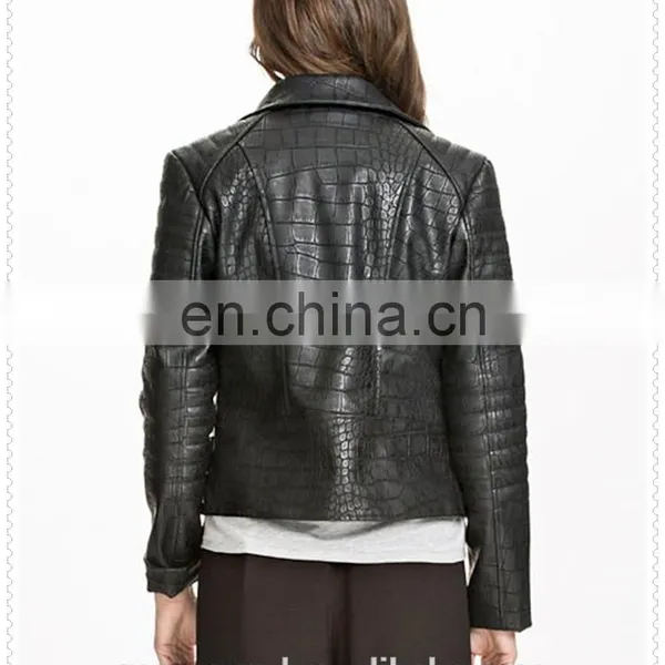 Outdoor Fashion Girls Structured Fancy Faux Leather Biker Jacket Low Price photo-3