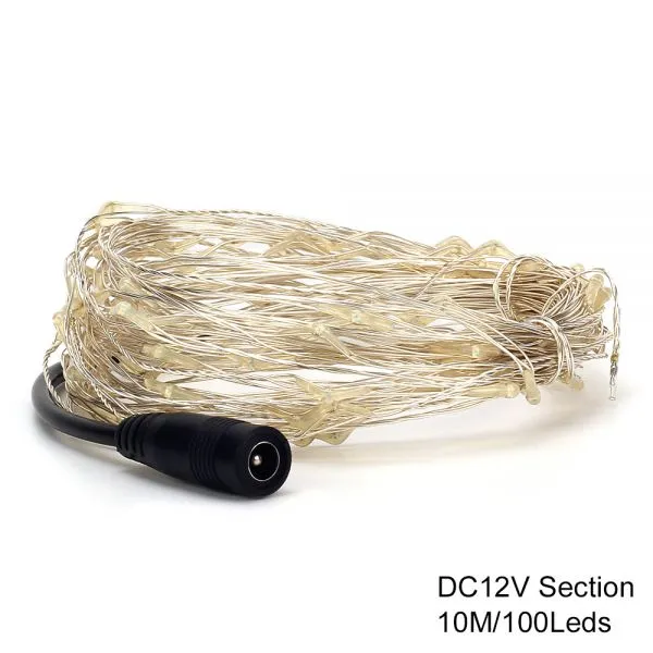 DC12V LED Fairy String Light Copper Wire 10M 33ft 100leds Christmas Light Holiday Wedding Party Decoration String Light photo-5