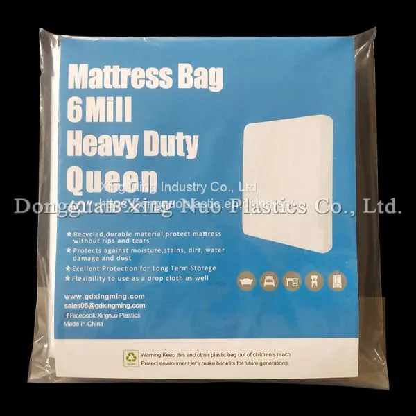 01 Style 6 Mil Heavy Duty Queen Mattress Bag 60 * 18 * 115 Inch