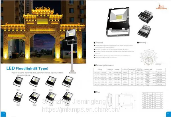 High Power 100w Outdoor Garden Aluminum LED Flood Light Sport Flood Light IP65 JML-FL-B100W photo-5