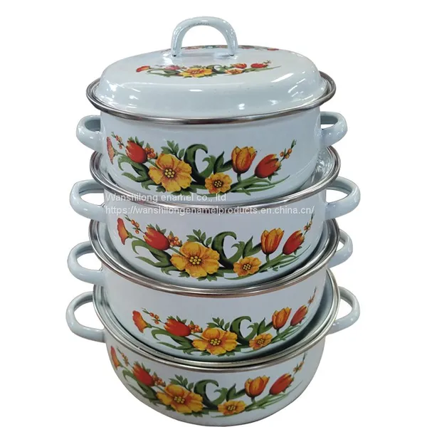 5pcs Vitreous Enamel Pot Enamel Tableware photo-5