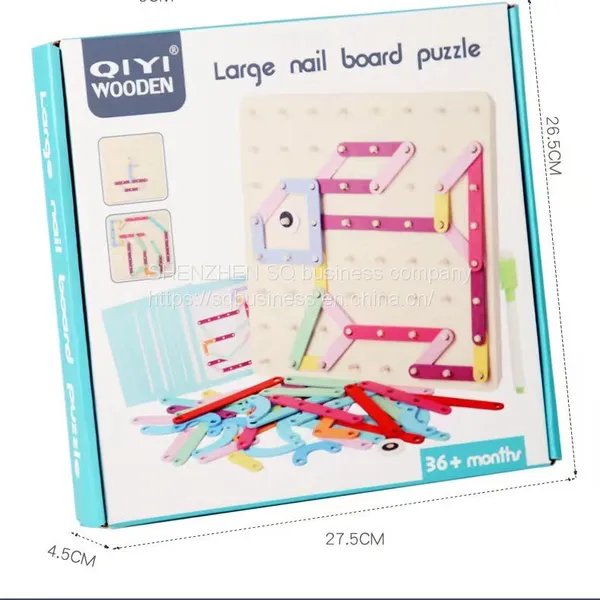 SQ New Design Geometric Wood Puzzle Alphabet and Number Diy Children's Board Game Fun Wooden Assembly Puzzle photo-2