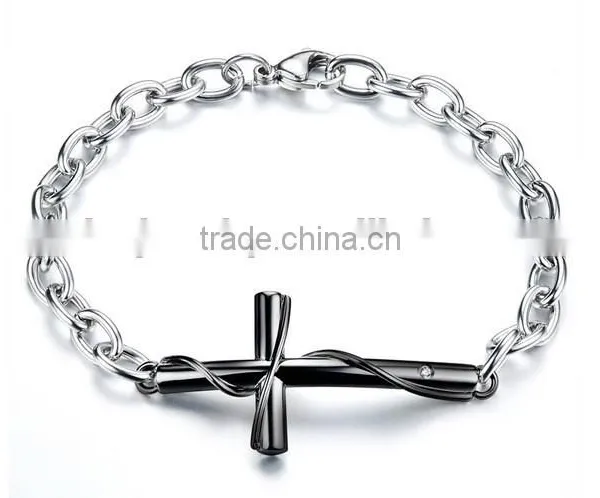 Stainless Steel Bracelets Cross Couple Bracelet Titanium Steel Rose Gold Plating Valentine's Day Gift photo-4
