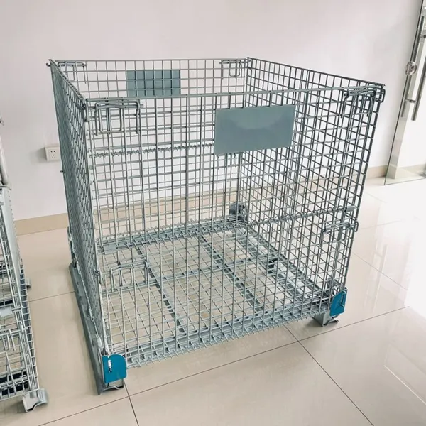 Industry Hanging Storage Wire Baskets Collapsible Stillage Cage Wire Mesh Container Pallet Box Foldable Metal Storage Pallet Basket Box Container photo-2