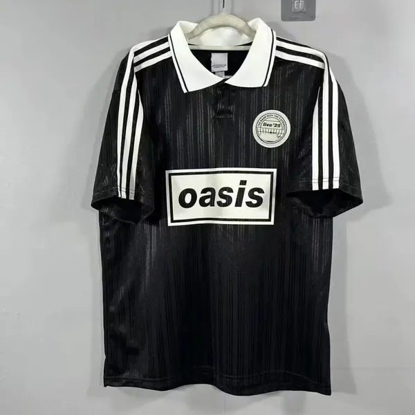 Limited Edition Collaboration Soccer Jersey Oasis Band Collaboration Jersey No. 25 Black and Blue Short Sleeve photo-2