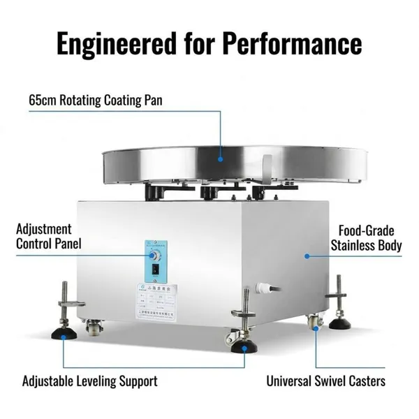 Automatic Flour Coating Machine for Sesame Balls and Rice Balls 7-Speed Adjustable Stainless Steel Powder Duster QD-LS194