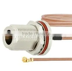 N Female Bulkhead to U.HF 2.5 Plug Cable RG178 Coax and RoHS Compliant