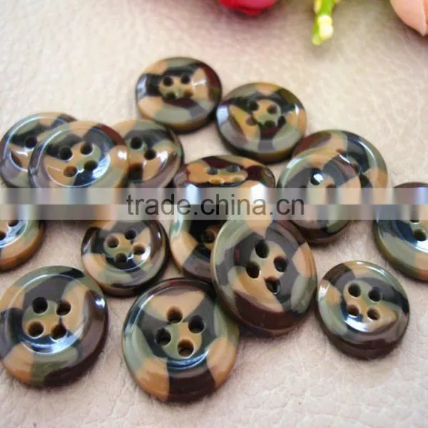 Sedex Audited Factory 2 Pillar Resin Button for Military Garment, Polyester Military Garment Button photo-2