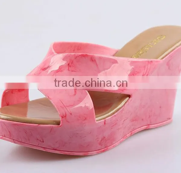 2015 New Wedges Slippers Waterproof Slippers Summer Fish Mouth Female Wedge Slippers photo-4