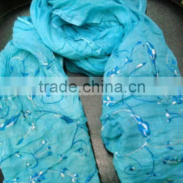 Embroidered Cotton Scarves