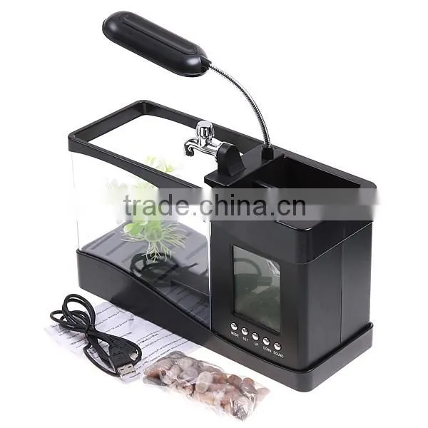 Desktop Usb Mini Fish Tank Aquarium With Running Water photo-2