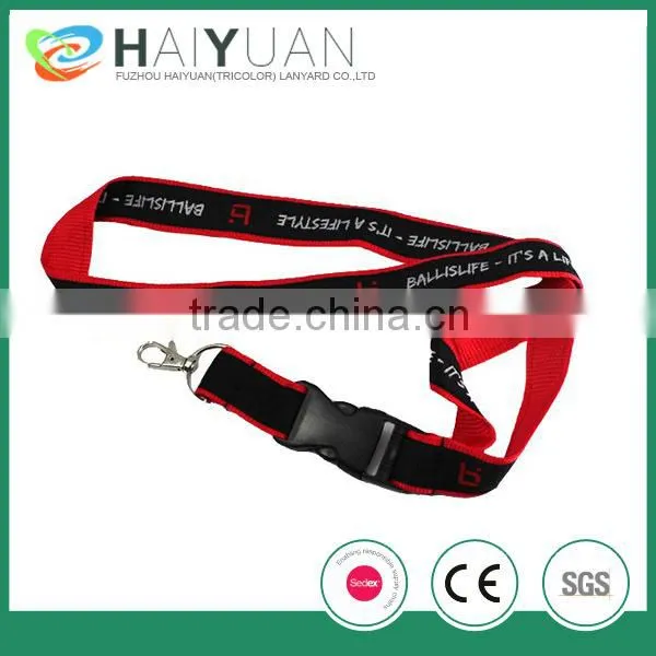 Woven Printing Purple Lanyard With Carbiner Hook With Factory Price